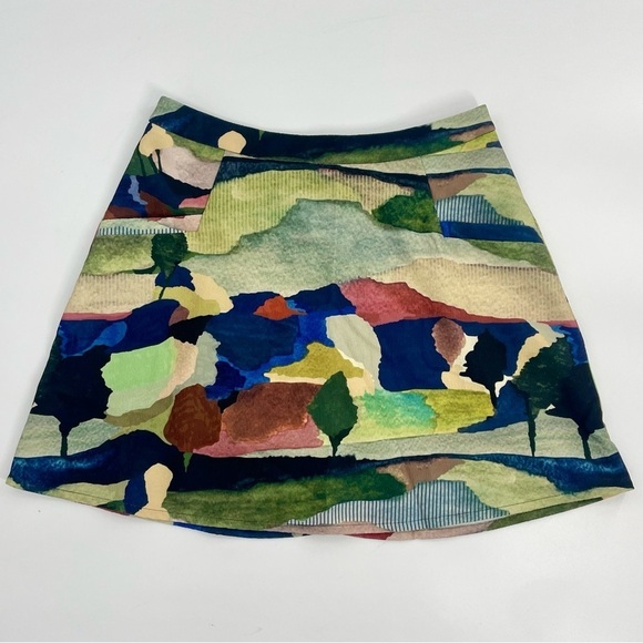 Molly Bracken Dresses & Skirts - NWT Molly Bracken Erin Green Watercolor Skater Mini Skirt Wearable Art Mod Small